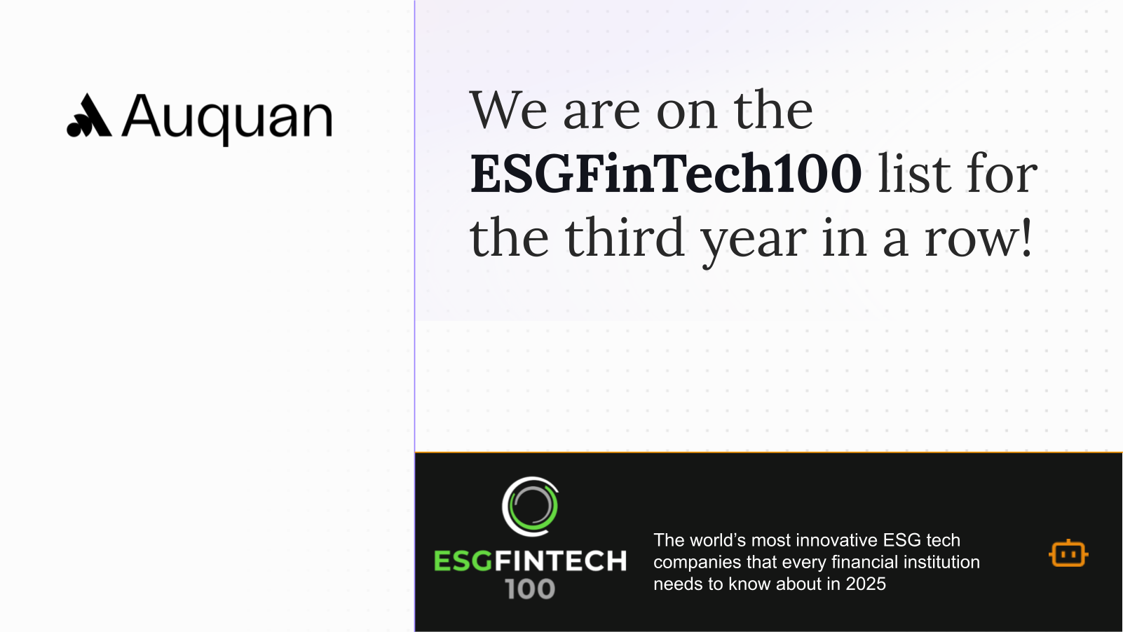 Auquan named to ESGFinTech100 list for third consecutive year
