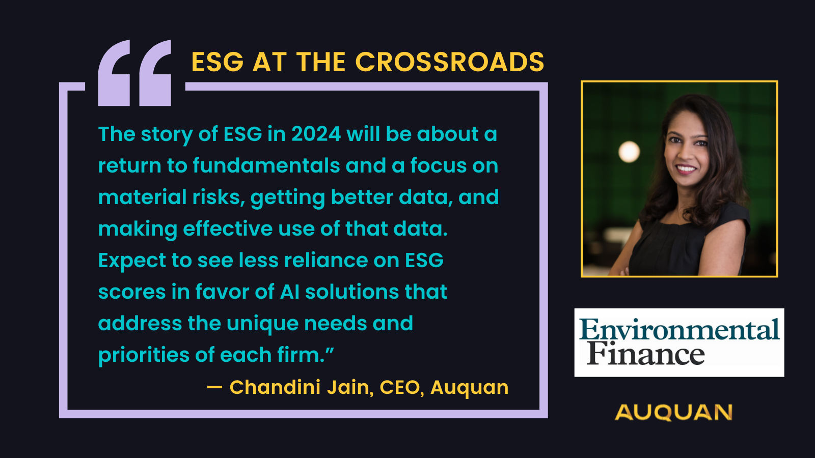 [Environmental Finance byline] ESG at the crossroads