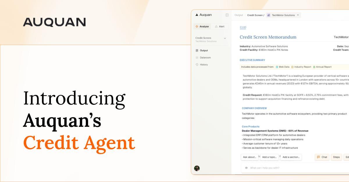 Introducing Auquan’s Credit Agent: The first autonomous AI for credit analysis and monitoring