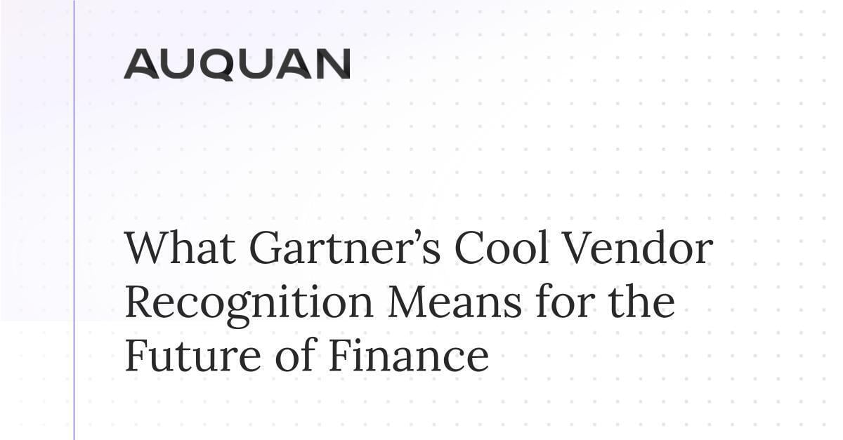 What Gartner's Cool Vendor recognition means for the future of finance?