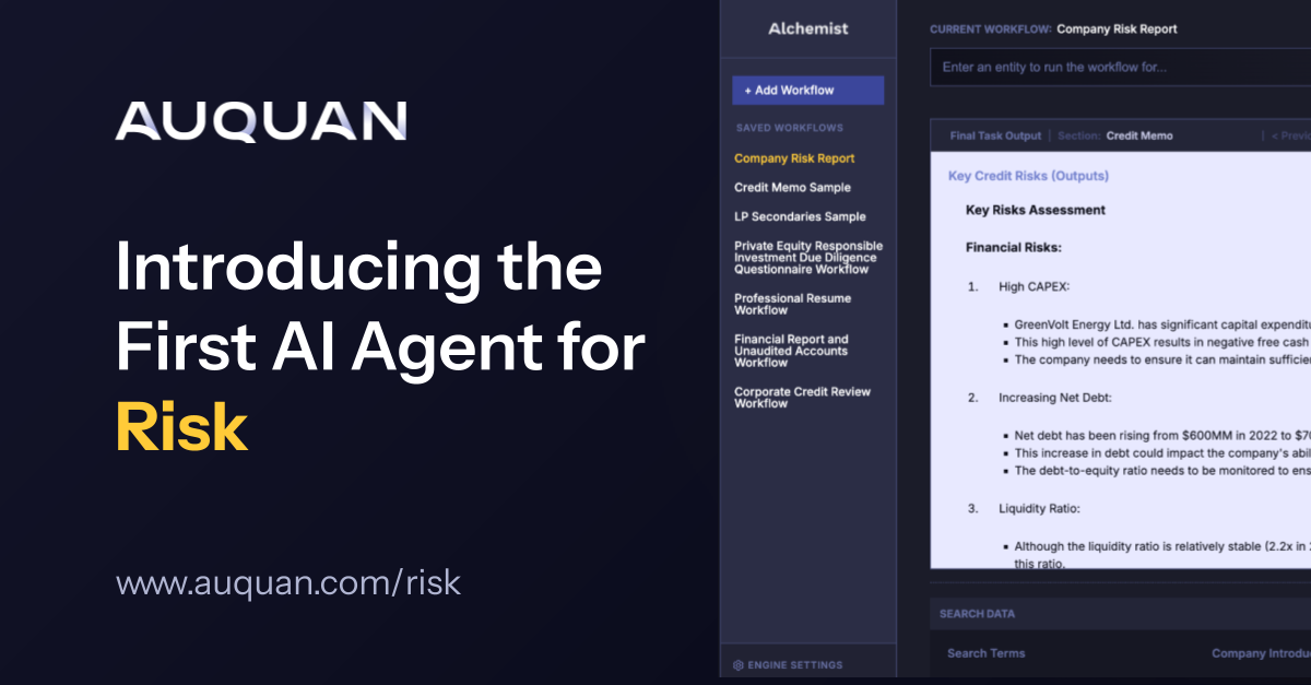 Auquan Launches Industry First AI Agent Purpose-Built for Risk Monitoring and Detection