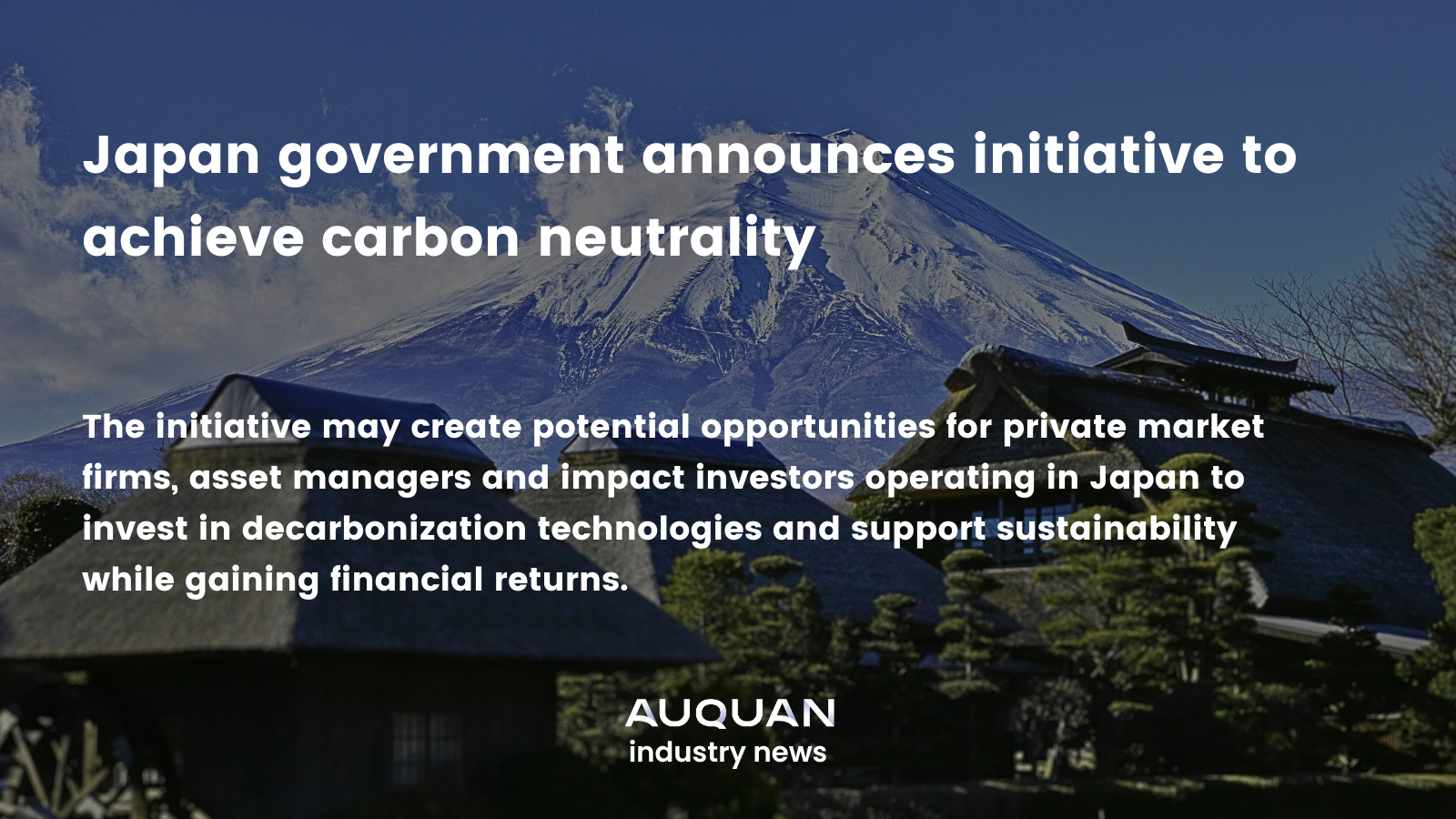 Japan government announces initiative to achieve carbon neutrality