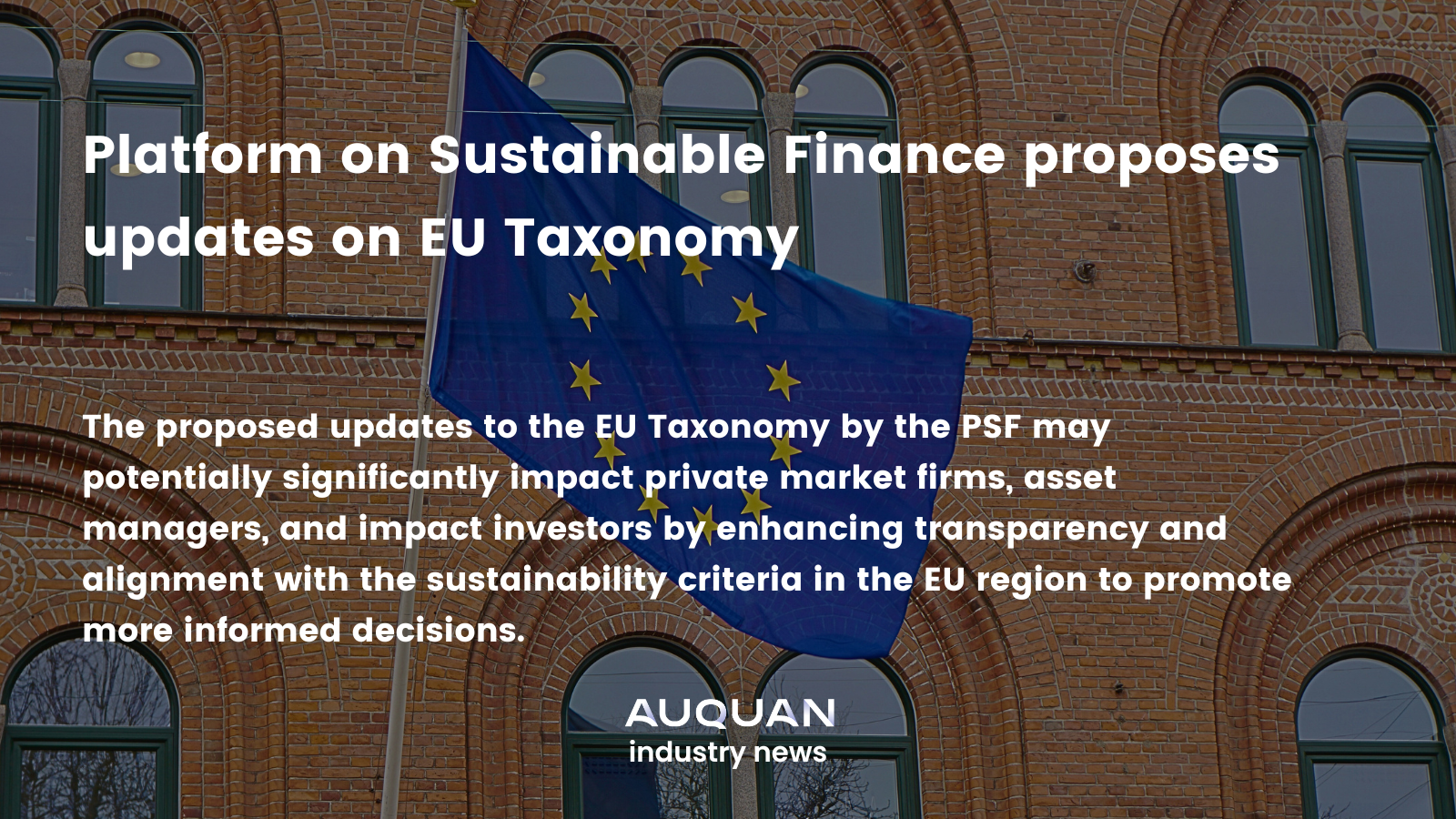 Platform on Sustainable Finance proposes updates on EU Taxonomy