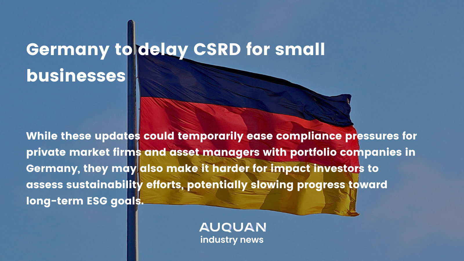 Germany to delay CSRD for small businesses