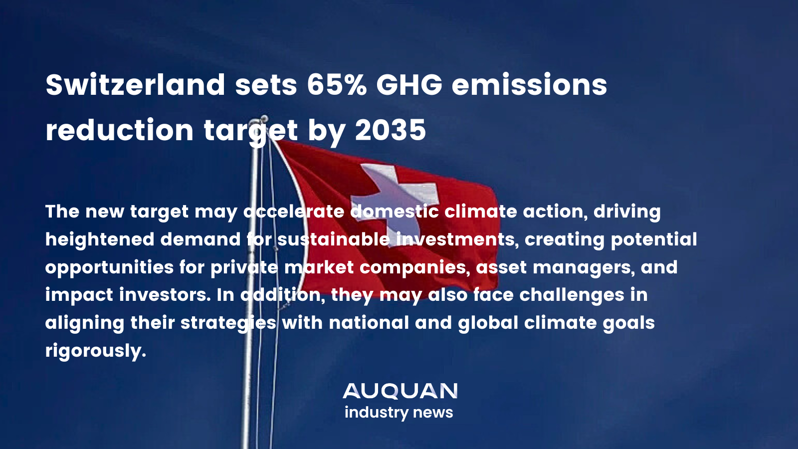 Switzerland sets 65% GHG emissions reduction target by 2035