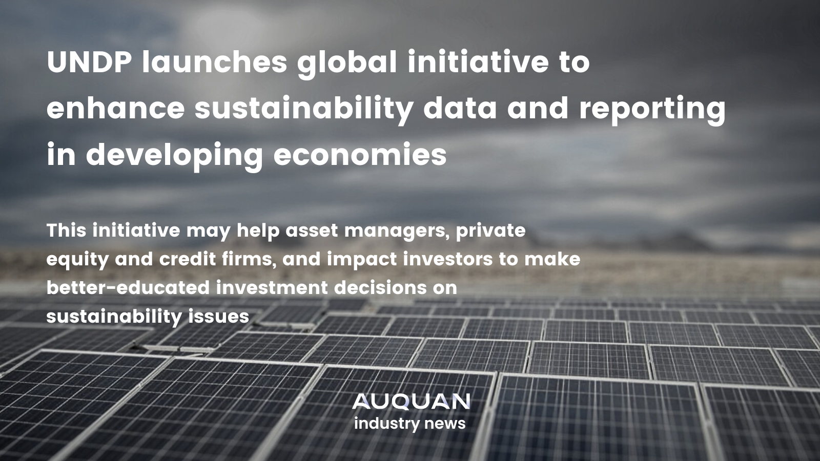 UNDP launches global initiative to enhance sustainability data and reporting in developing economies