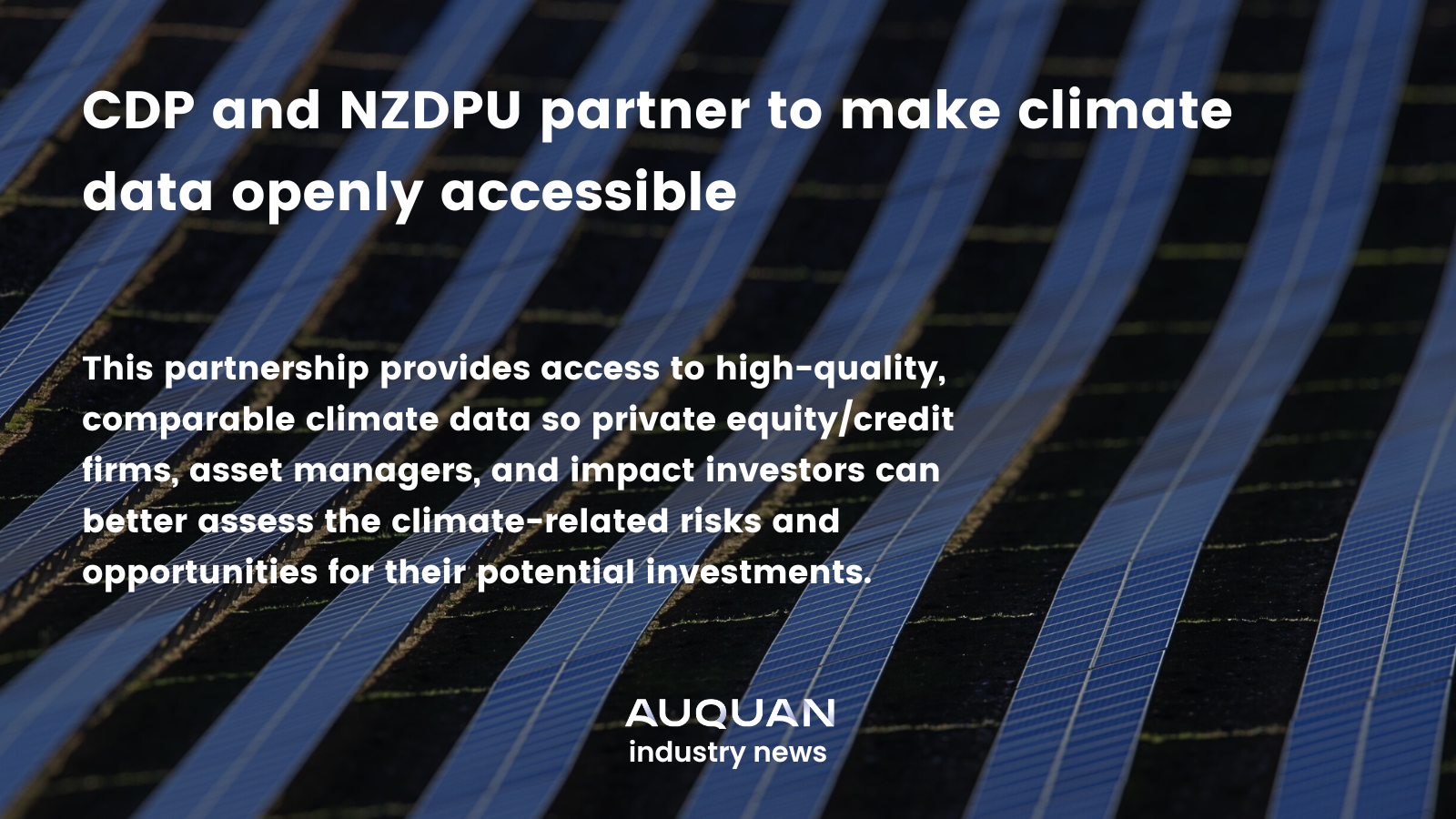 CDP and NZDPU partner to make climate data openly accessible