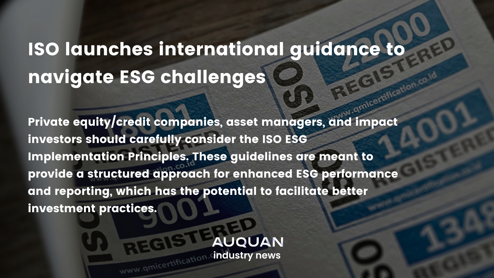 ISO launches international guidance to navigate ESG challenges